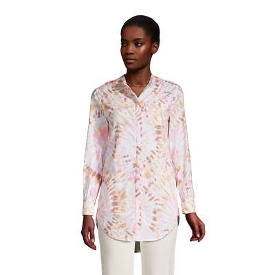 Lands' End Women's Cotton A-Line Long Sleeve Tunic Top 4 Lands' End Women's Cotton A-Line Long Sleeve Tunic Top - Image 4