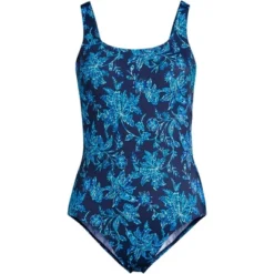Lands' End Women's Chlorine Resistant Scoop Neck High Leg Soft Cup Tugless Sporty One Piece Swimsuit -Lands' End Store GUEST f0707409 e243 4551 8b81 175c134bc4cc