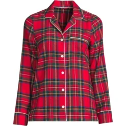 Lands' End Women's Tall Long Sleeve Print Flannel Pajama Top -Lands' End Store GUEST f07f8644 6f73 4292 8063 7c45f3f8eb40