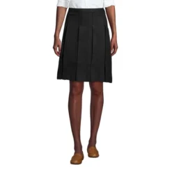 Lands' End Lands' End School Uniform Women's Solid Box Pleat Skirt Above Knee