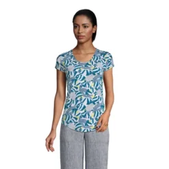 Lands' End Women's U-neck Jersey T-shirt -Lands' End Store GUEST f1624448 b65a 4c1b ac95 dfa35093615f