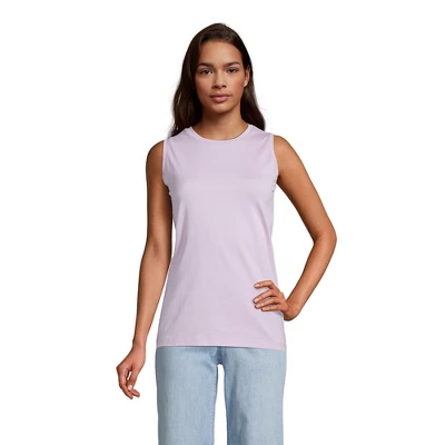 Lands' End Women's Supima Cotton Crew Neck Tank Top 7 Lands' End Women's Supima Cotton Crew Neck Tank Top - Image 7