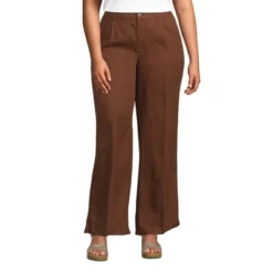 Lands' End Women's High Rise Elastic Back Wide Leg Linen Pleated Pants -Lands' End Store GUEST f2443b28 de9c 452f a734 7fcea159edab