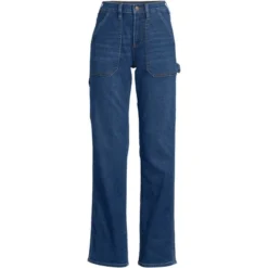 Lands' End Women's Recover High Rise Relaxed Straight Leg Utility Blue Jeans -Lands' End Store GUEST f2667e52 c80c 40c7 968b e64b96cab556