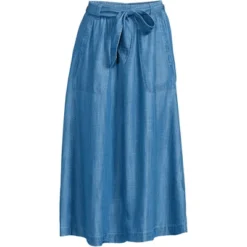 Lands' End Women's Tencel Tie Waist Midi Skirt -Lands' End Store GUEST f2fb98e8 83f0 4f12 b151 49fc2b72a010