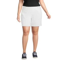 Lands' End Women's Starfish Mid Rise Pull On 7" Knit Denim Jean Shorts -Lands' End Store GUEST f3120d40 d4dc 4ad2 8bfc 411187320972