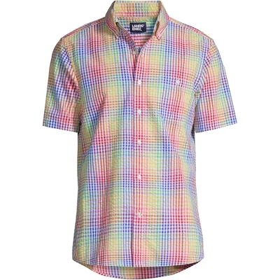 Lands' End Men's Traditional Fit Short Sleeve Seersucker Shirt 16 Lands' End Men's Traditional Fit Short Sleeve Seersucker Shirt - Image 16