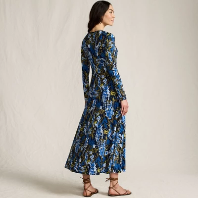 Lands' End Women's Silky Knit Ruched Maxi Dress 1 Lands' End Women's Silky Knit Ruched Maxi Dress