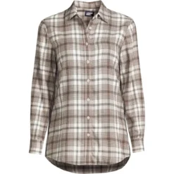 Lands' End Women's Tall Flannel Boyfriend Fit Long Sleeve Shirt -Lands' End Store GUEST f687b912 9970 43cc 9b50 9c60a19fbd41