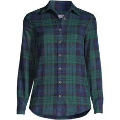 Lands' End Women's Tall Flannel Boyfriend Fit Long Sleeve Shirt -Lands' End Store GUEST f78e7e72 390c 4abb a71c 4b0e6ab1948a 1