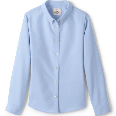 Lands' End School Uniform Girls Long Sleeve Oxford Dress Shirt 4 Lands' End School Uniform Girls Long Sleeve Oxford Dress Shirt - Image 4