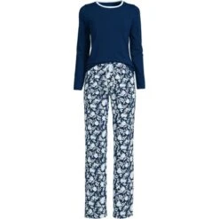 Lands' End Women's Tall Knit Pajama Set Long Sleeve T-Shirt And Pants -Lands' End Store GUEST f9e2a380 3be8 4f83 830d 6cc6eadae157 1