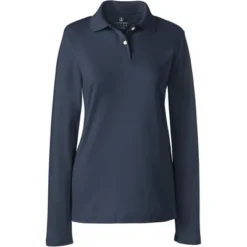 Lands' End School Uniform Women's Long Sleeve Feminine Fit Interlock Polo Shirt -Lands' End Store GUEST face7e47 ad8e 45c6 9c2c 09ef8834a22e
