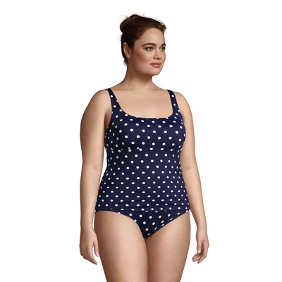 Lands' End Women's Plus Size DD-Cup Chlorine Resistant Tummy Control Square Neck Underwire Tankini Top Swimsuit 2 Lands' End Women's Plus Size DD-Cup Chlorine Resistant Tummy Control Square Neck Underwire Tankini Top Swimsuit - Image 2