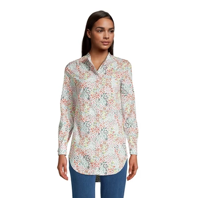 Lands' End Women's Cotton A-Line Long Sleeve Tunic Top 6 Lands' End Women's Cotton A-Line Long Sleeve Tunic Top - Image 6