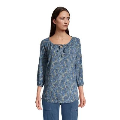 Lands' End Women's 3/4 Sleeve Peasant Tunic 6 Lands' End Women's 3/4 Sleeve Peasant Tunic - Image 6