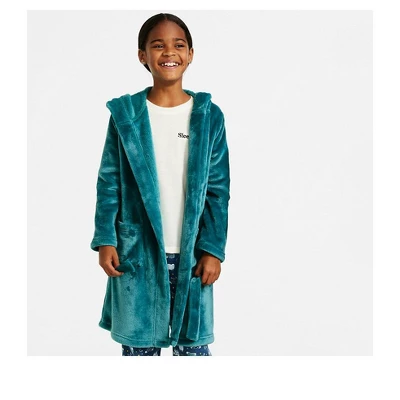 Lands' End Kids Hooded Fleece Solid Robe 2 Lands' End Kids Hooded Fleece Solid Robe - Image 2